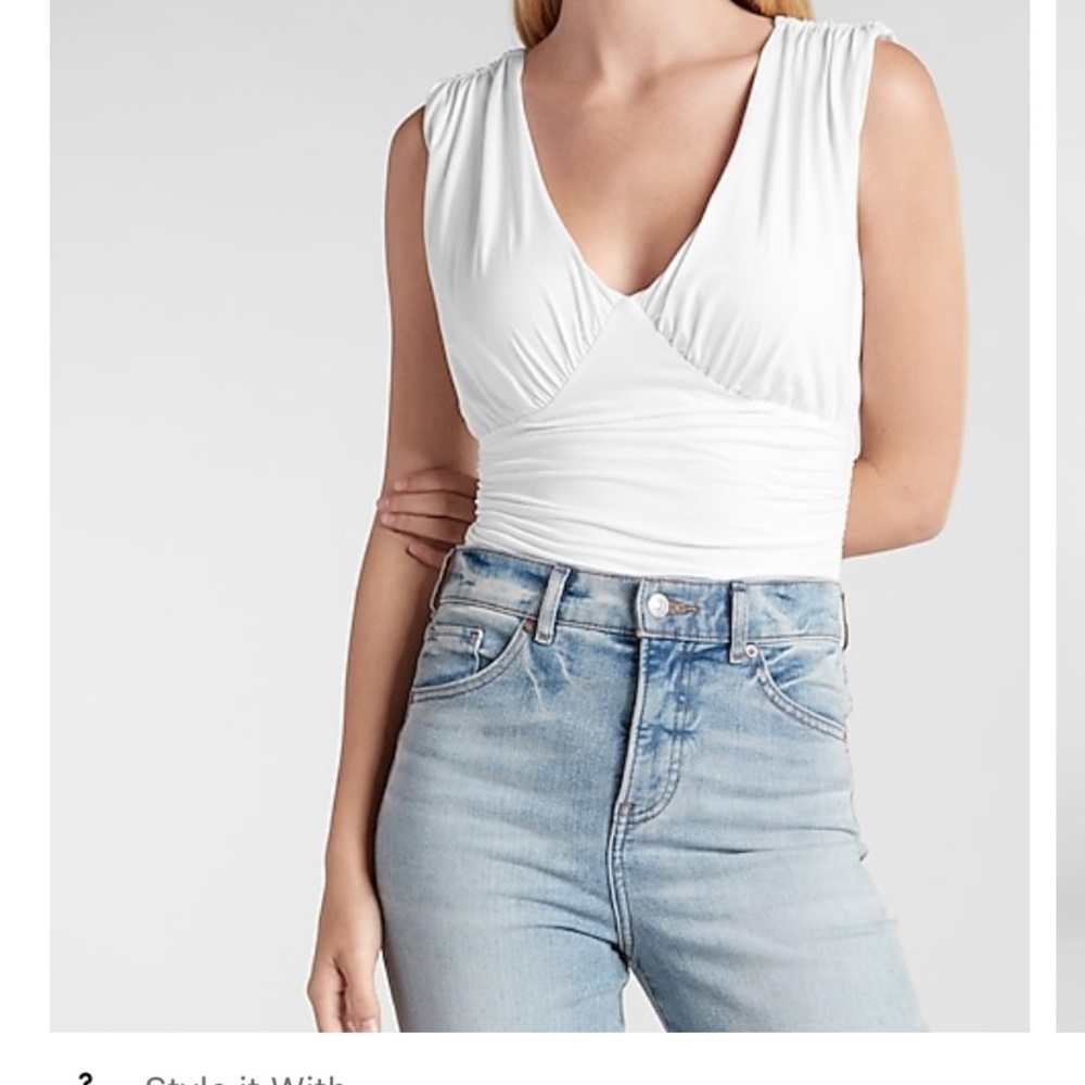 E*press Contour Vneck Bodysuit NWT
